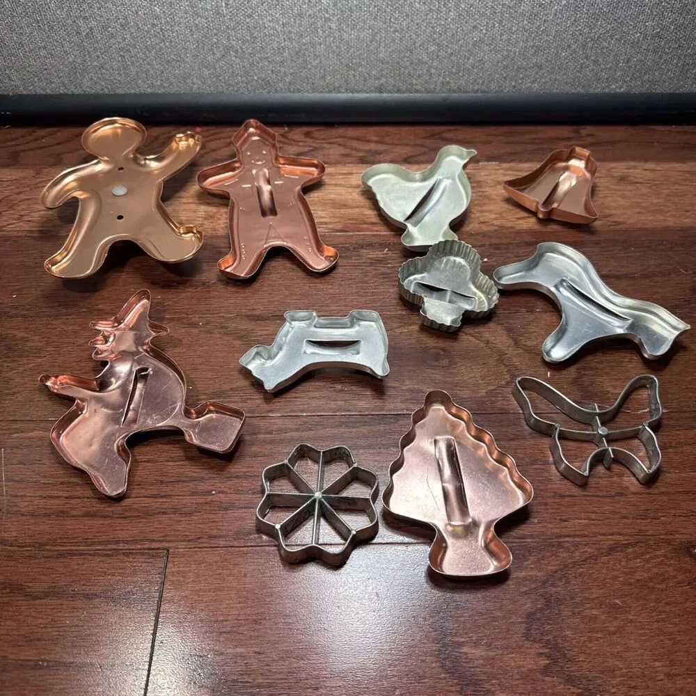 Vintage Tin and Copper Cookie Cutter Lot
